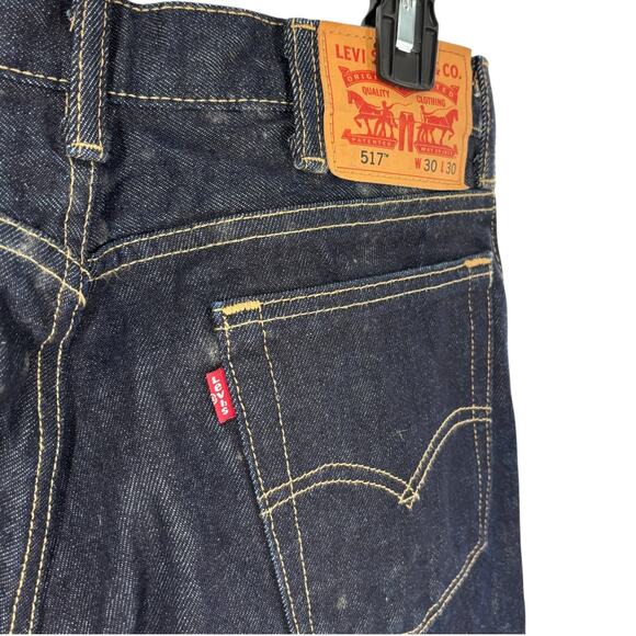 Levi's Men's Blue 517 Bootcut Mid Rise Rigid Regular Fit Boot Cut Cotton Jeans - Picture 9 of 12